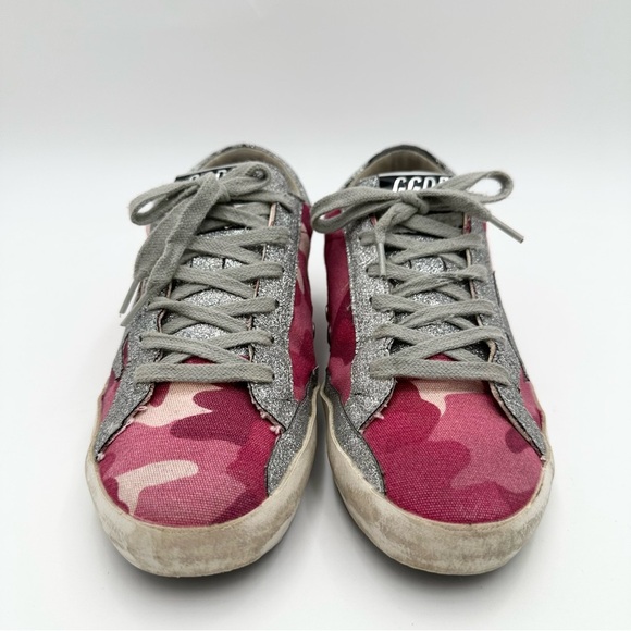 Golden Goose Pink Camo Superstar Shoes - Picture 2 of 10